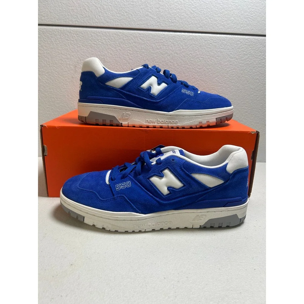 New Balance 550 Mens Team Royal Blue White Suede 10.5m #2555 - Picture 1 of 6